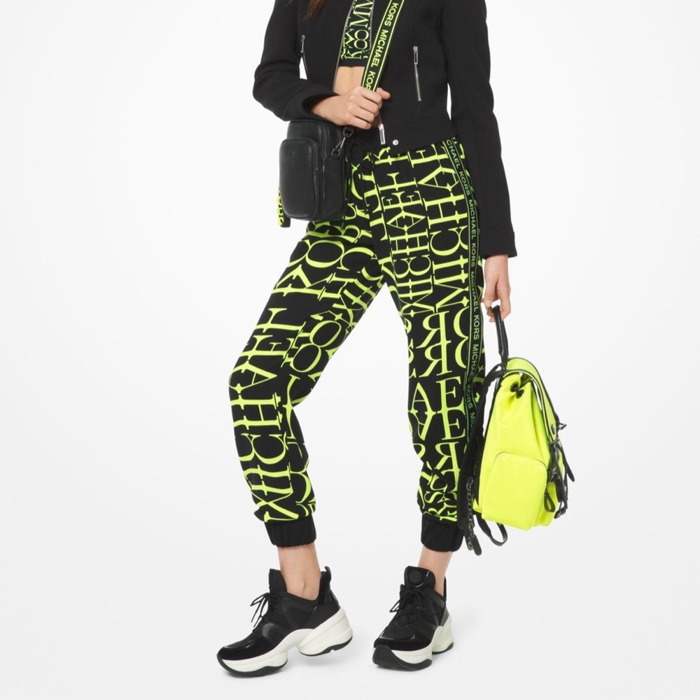 Michael kors newsprint logo cady joggers size XS